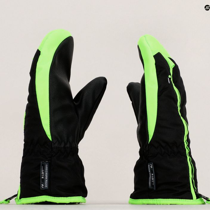 Dětské lyžařské rukavice Reusch Ben Mitten black/neon green 10