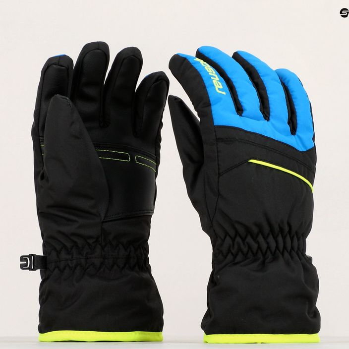 Dětské lyžařské rukavice Reusch Alan black/brilliant blue/safety yellow 10