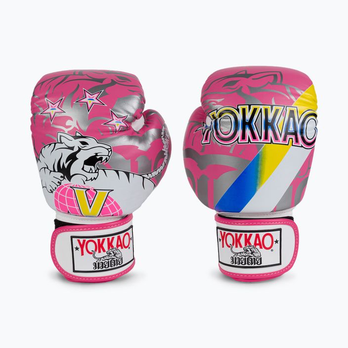 YOKKAO 90'S boxerské rukavice růžové BYGL-90-8