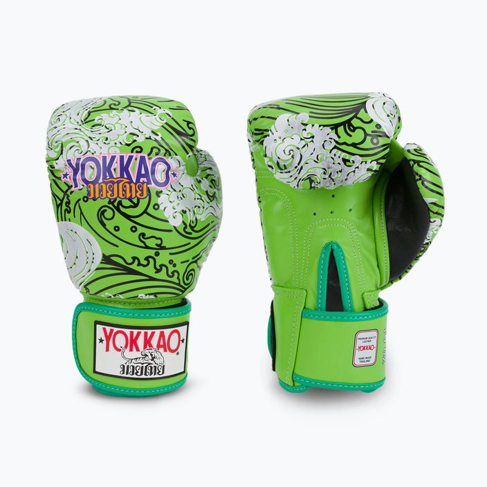 YOKKAO Havajské zelené boxerské rukavice FYGL-71-20 3
