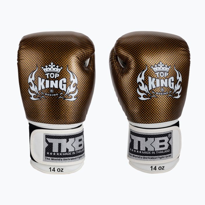 Boxerské rukavice Top King Muay Thai Empower bílé TKBGEM-02A-WH-GD-10 2