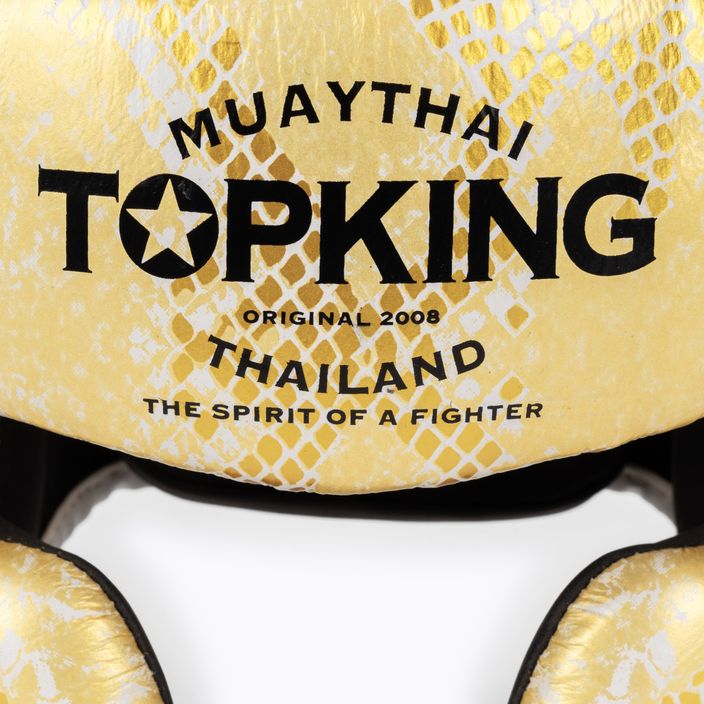 Boxerská helma  Top King Super Star white/gold 4