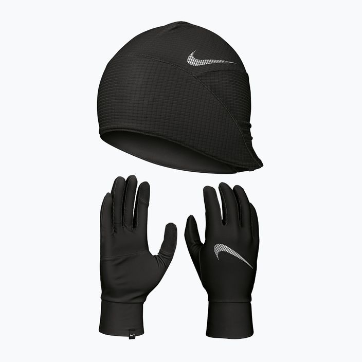 Pánský set čepice + rukavice  Nike Essential Running black/black/silver 10