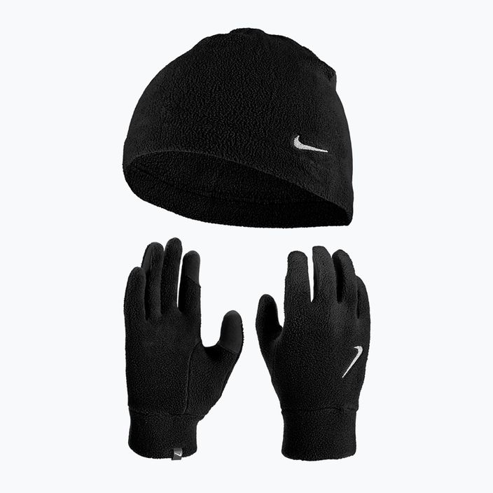 Pánský set čepice + rukavice Nike Fleece black/black/silver 11
