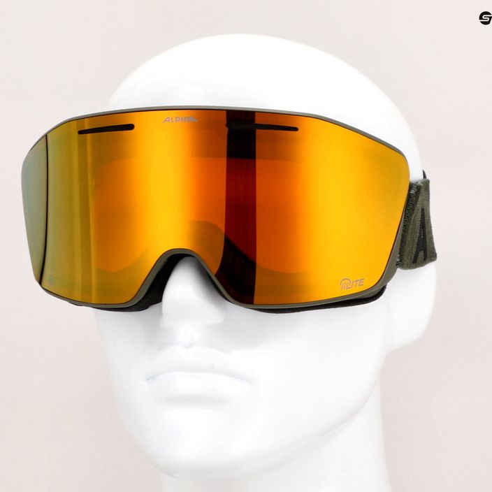 Lyžařské brýle Alpina Nendaz Q-Lite S2 olivově matné/zlaté 5