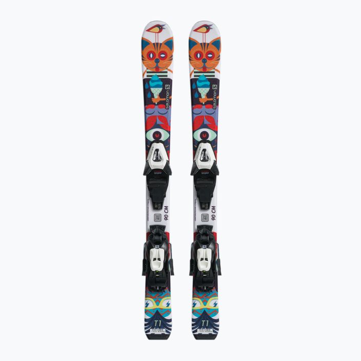 Dětské sjezdové lyže Salomon T1 XS + C5 color L40891100