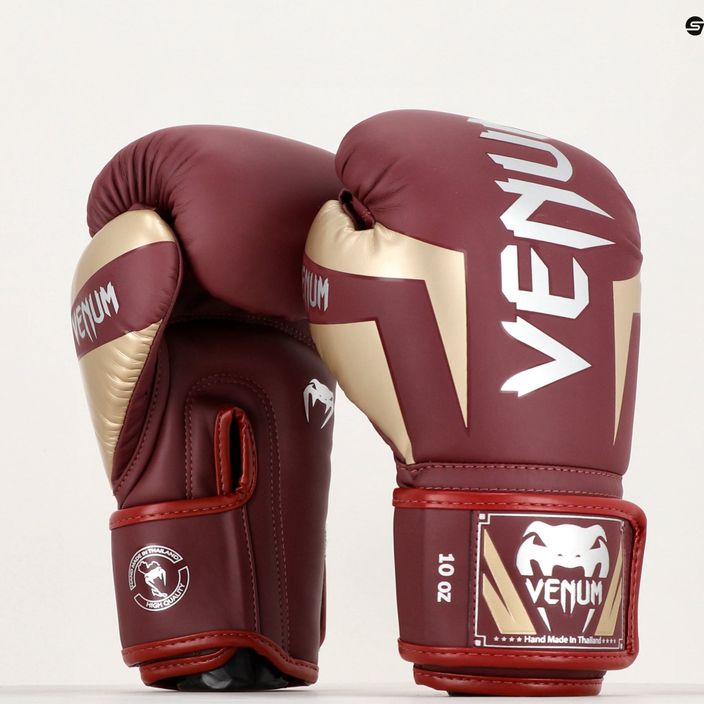 Boxerské rukavice  Venum Elite burgundy/gold 10