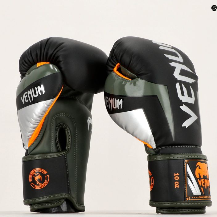 Boxerské rukavice  Venum Elite black/silver/kaki 11