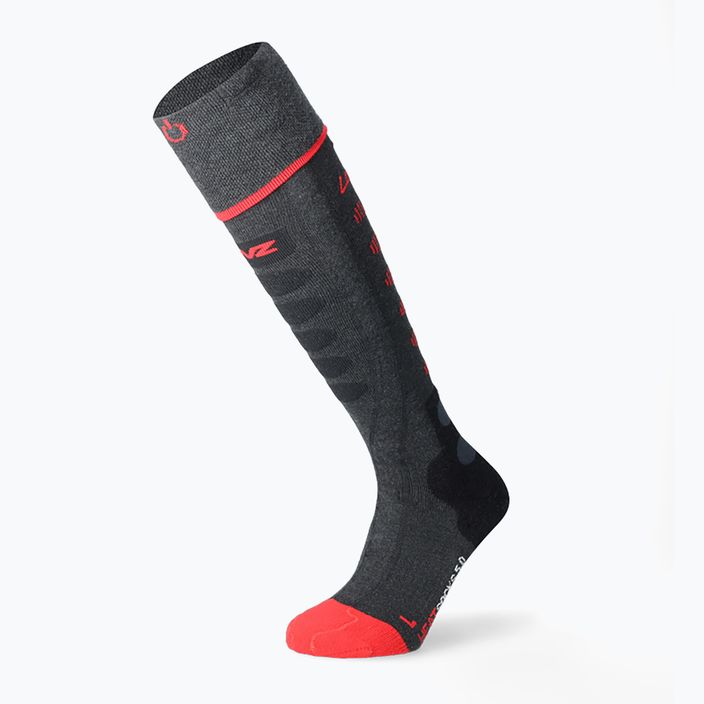 LENZ vyhřívané lyžařské ponožky Heat Sock 5.1 Toe Cap Regular Fit šedo-červené 1070 5
