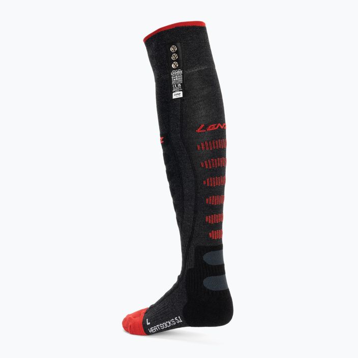 LENZ vyhřívané lyžařské ponožky Heat Sock 5.1 Toe Cap Regular Fit šedo-červené 1070 2