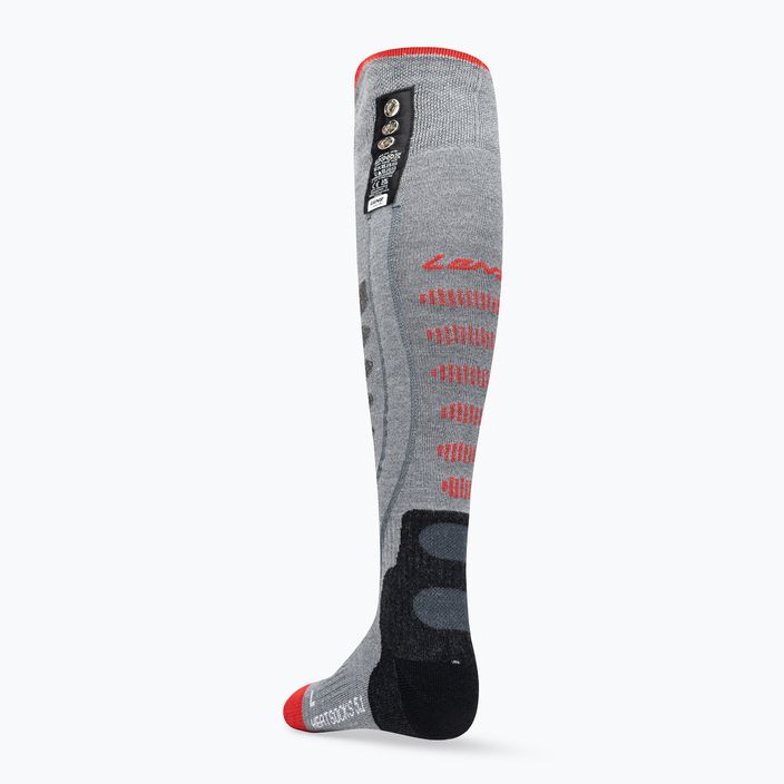 Lyžařské ponožky vyhřívané  Lenz Heat Sock 5.1 Toe Cap Slim Fit grey/red 2