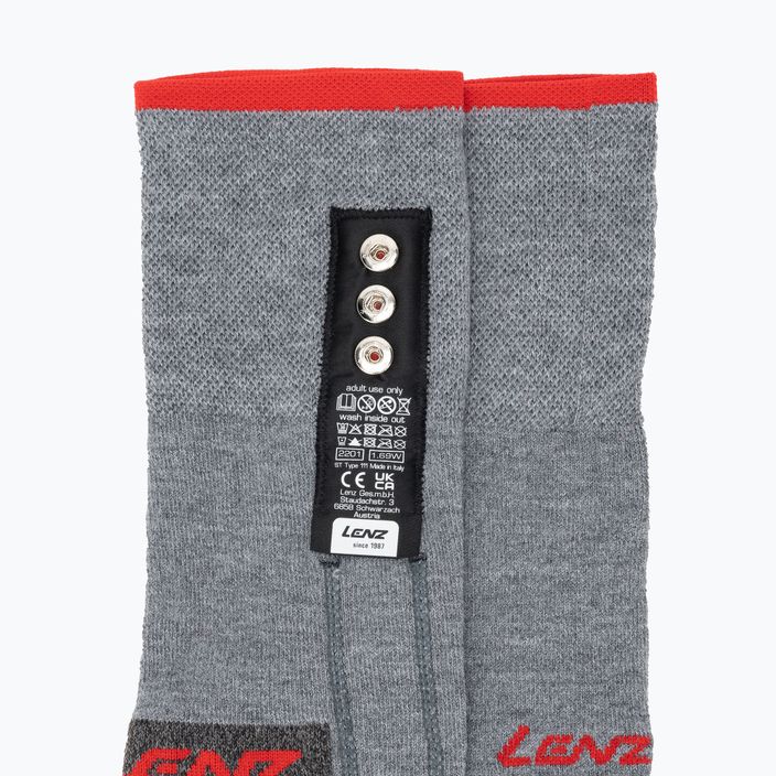 Lyžařské ponožky vyhřívané  Lenz Heat Sock 5.1 Toe Cap Slim Fit grey/red 3