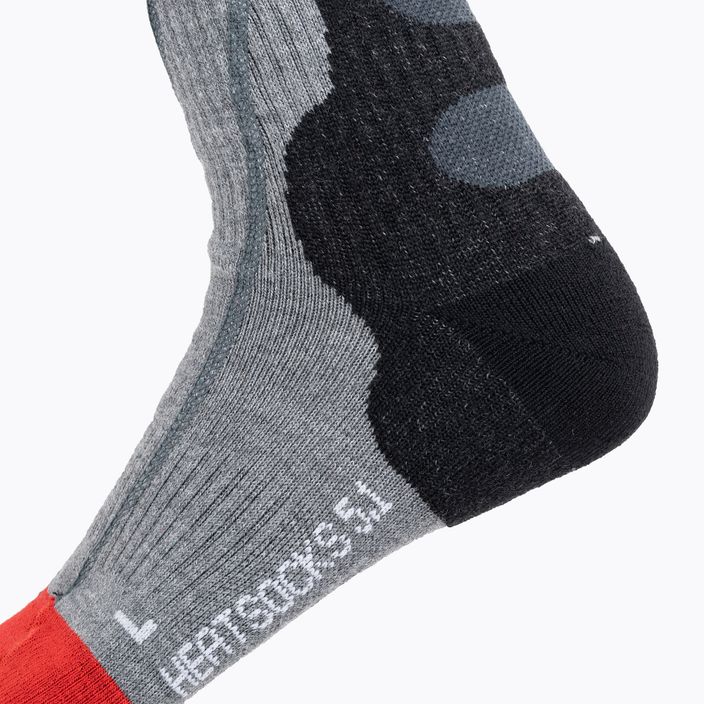 Lyžařské ponožky vyhřívané  Lenz Heat Sock 5.1 Toe Cap Slim Fit grey/red 5