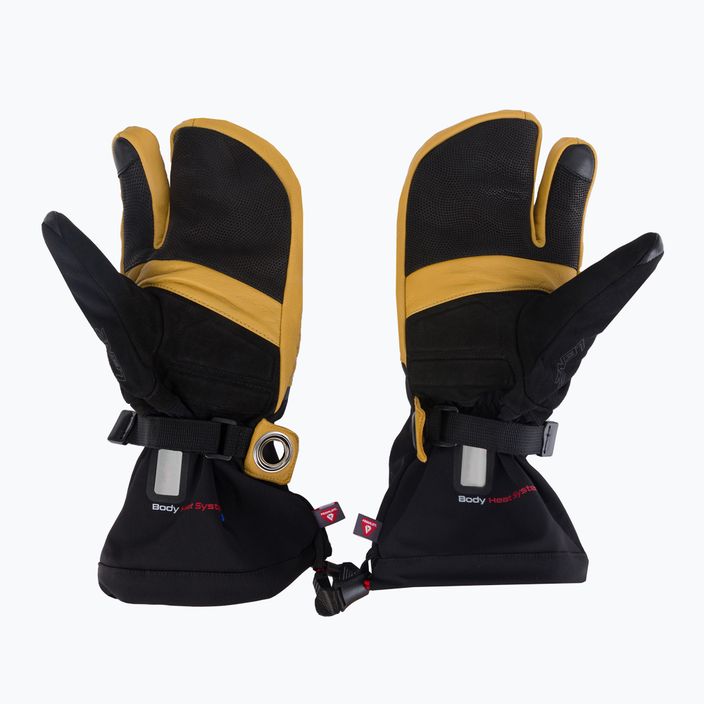 LENZ Heat Glove 8.0 Finger Cap Lobster vyhřívané lyžařské rukavice černo-žluté 1207 4