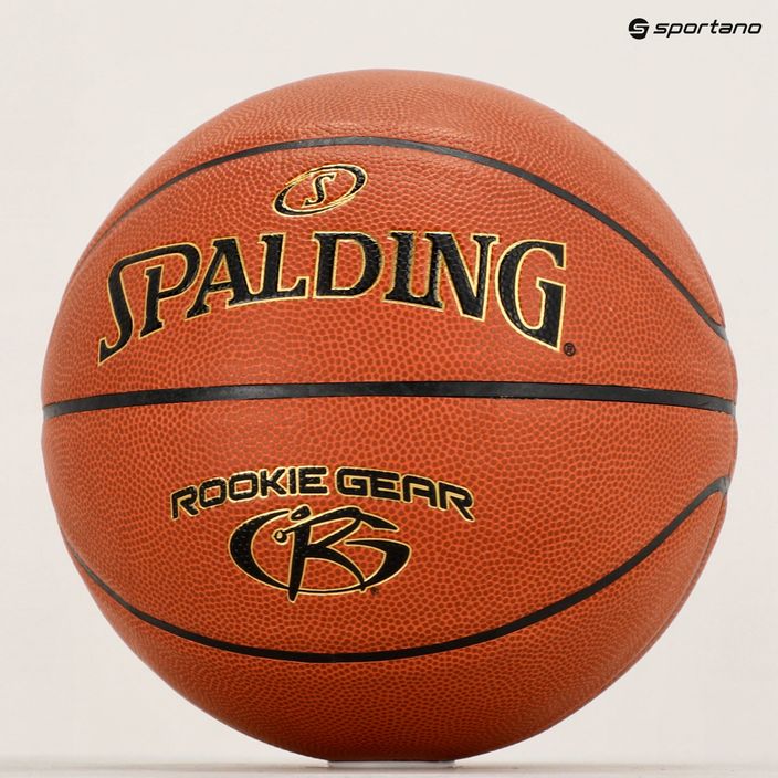 Basketbalový míč Spalding Rookie Gear Leather oranžový velikost 5 5