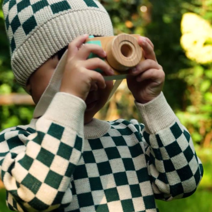 Dětské kalhoty KID STORY Merino green chessboard 7