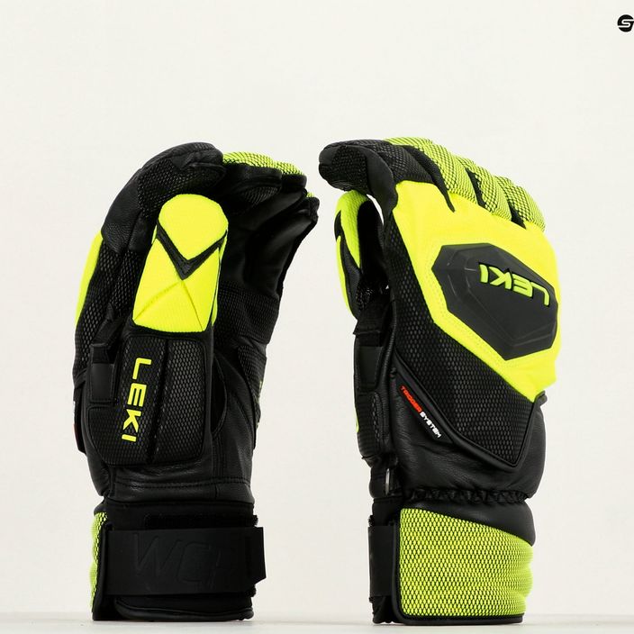 Pánské lyžařské rukavice LEKI WCR Venom SL 3D black ice/lemon 9
