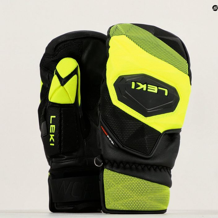 Pánské lyžařské rukavice LEKI WCR Venom SL 3D Mitt black ice/lemon 9