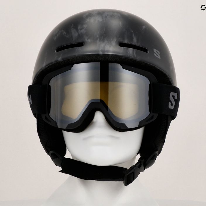 Dětská lyžařská helma Salomon Player Combo + brýle XV Jr black&tie/black silver 11