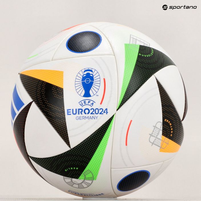 Fotbalový míč  adidas Fussballliebe Competition Euro 2024 white/black/glow blue velikost 4 5