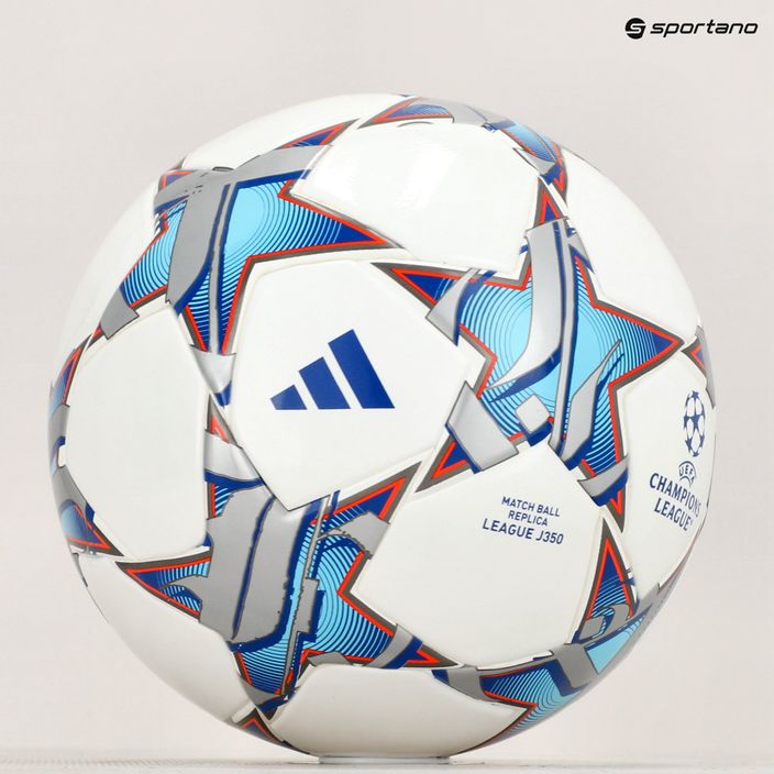 Fotbalový míč  adidas UCL League 23/24 white/silver metallic/bright cyan/royal blue velikost 4 6