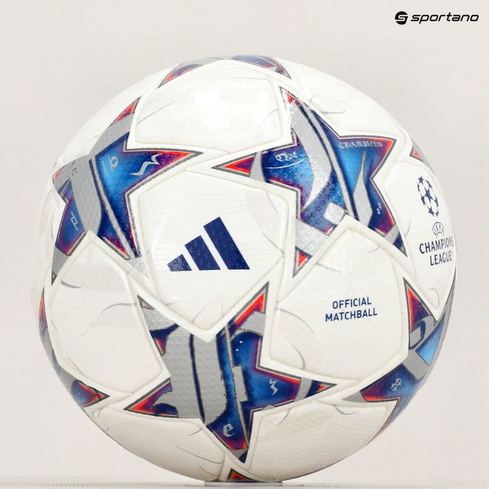 Fotbalový míč  adidas UCL PRO 23/24 white/silver metallic/bright cyan/royal blue velikost 5 6