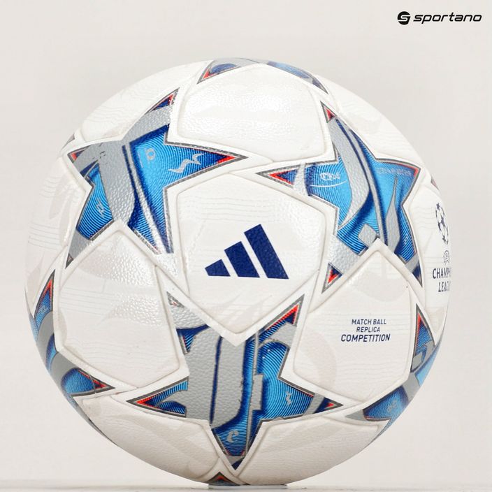 Fotbalový míč  adidas UCL Competition 23/24 white/silver metallic/bright cyan/royal velikost 5 6