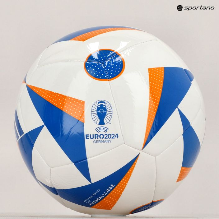 Fotbalový míč  adidas Fussballiebe Club white/glow blue/lucky orange velikost 5 5