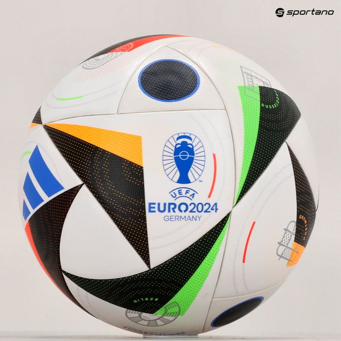Fotbalový míč  adidas Fussballliebe Competition Euro 2024 white/black/glow blue velikost 5 5