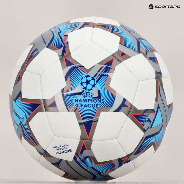 Fotbalový míč  adidas UCL Training 23/24 white/silver metallic/bright cyan/royal velikost 4 6