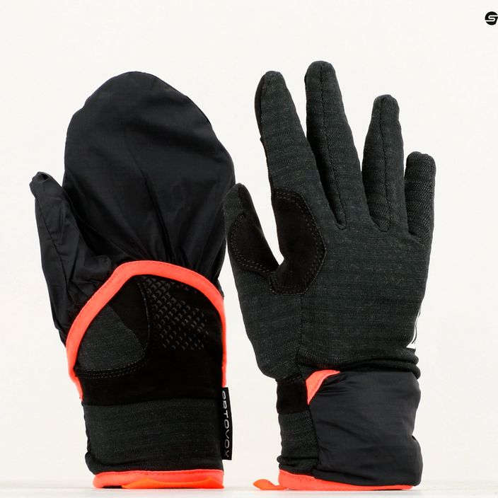 Dámské lyžařské rukavice ORTOVOX Fleece Grid Cover black raven 11