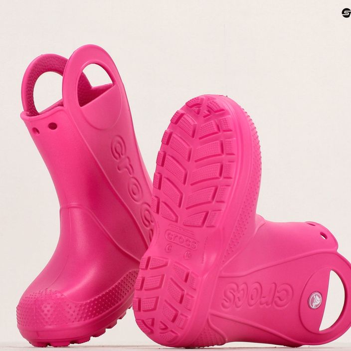 Dětské holínky Crocs Handle Rain Boot Kids candy pink 10