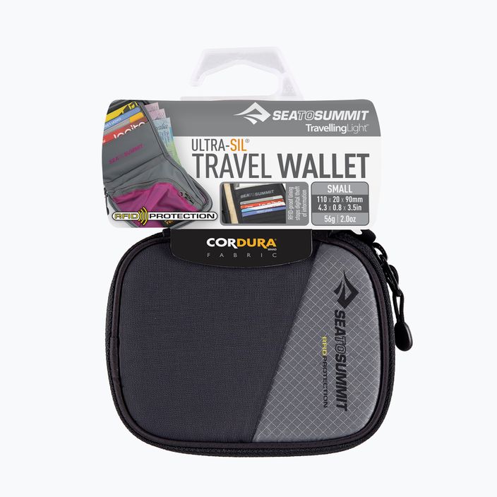 Voděodolná peněženka RFID Sea to Summit Travel Wallet RFID šedo-černá ATLTWRFIDSBK 5