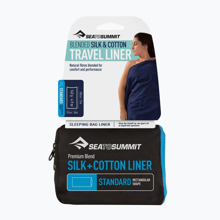 Vložka do spacáku Sea to Summit Silk/Cotton Travel Liner Standard zelená ASLKCTNSTDSF 2