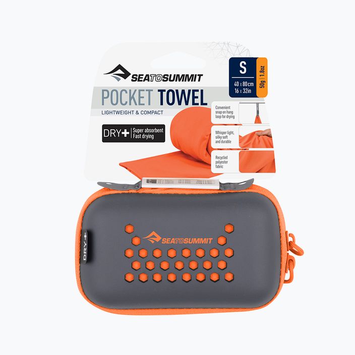 Rychleschnoucí ručník Sea to Summit Pocket Towel outblack orange 5