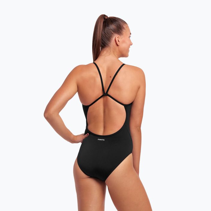 Dámské jednodílné plavky Funkita s jedním ramínkem Still Black 4