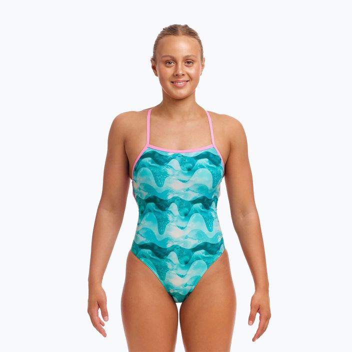 Funkita Strapped In One Piece dámské jednodílné plavky teal wave 2