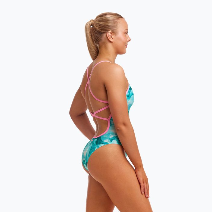 Funkita Strapped In One Piece dámské jednodílné plavky teal wave 4