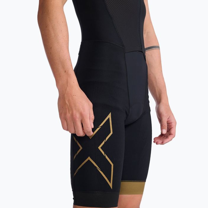 Pánský triatlonový oblek 2XU Light Speed Front Zip black/gold 3