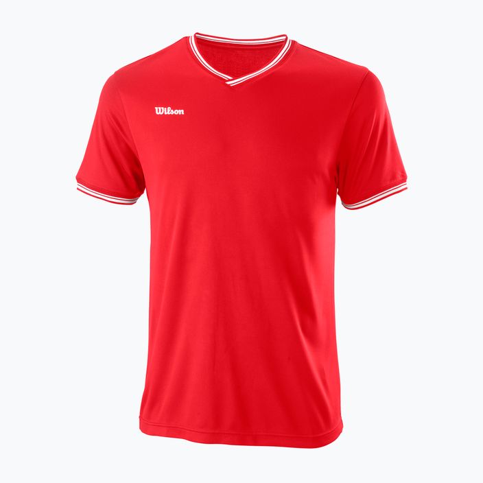 Pánské tenisové tričko Wilson Team II High V-Neck Red WRA794103