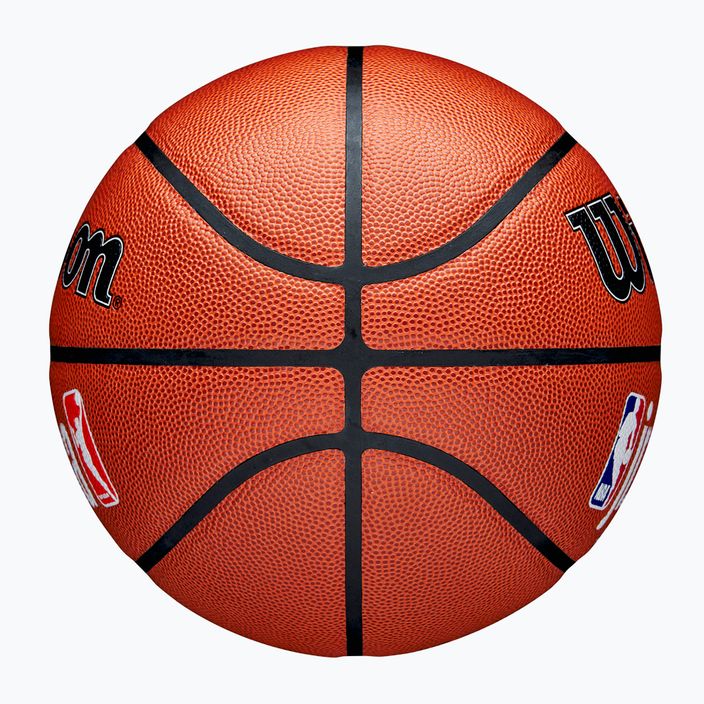 Dětský basketbalový míč   Wilson NBA JR Fam Logo Indoor Outdoor brown velikost 5 6