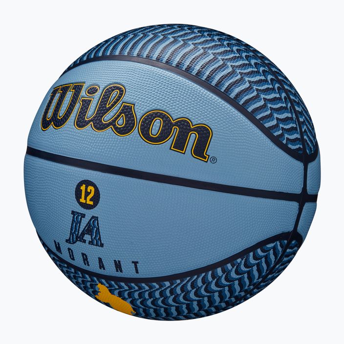 Basketbalový míč  Wilson NBA Player Icon Outdoor Morant blue velikost 7 3