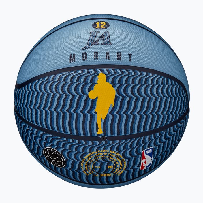 Basketbalový míč  Wilson NBA Player Icon Outdoor Morant blue velikost 7 6