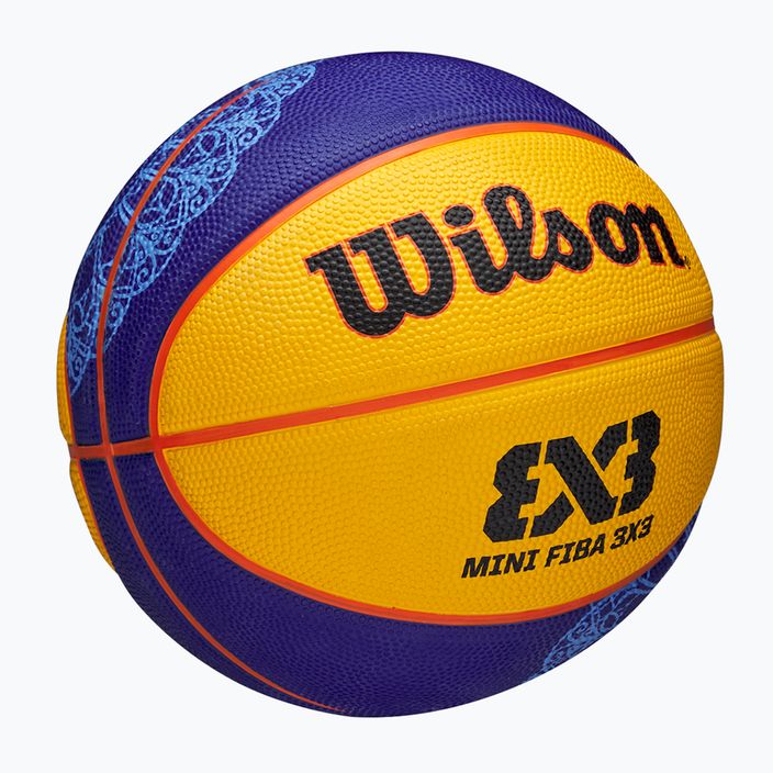 Dětský basketbalový míč   Wilson Fiba 3X3 Mini Paris 2004 blue/yellow velikost 3 2