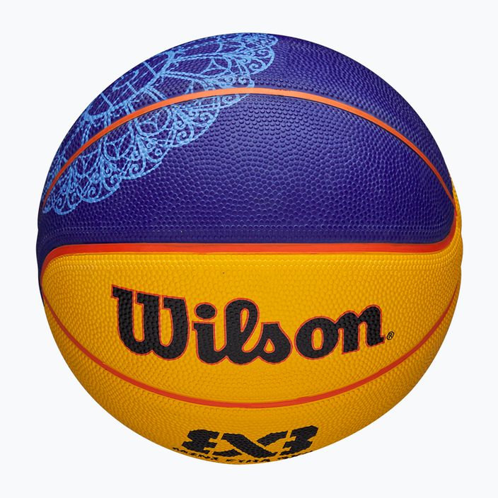 Dětský basketbalový míč   Wilson Fiba 3X3 Mini Paris 2004 blue/yellow velikost 3 4