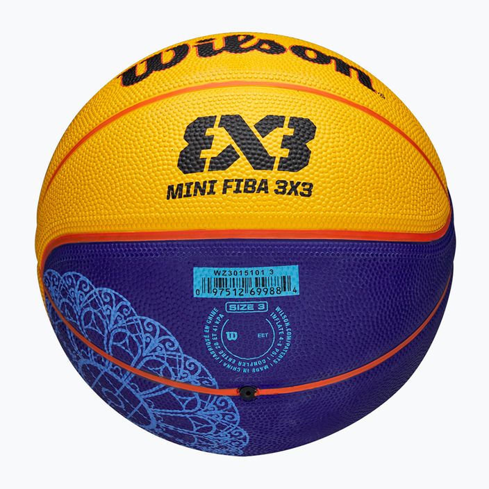 Dětský basketbalový míč   Wilson Fiba 3X3 Mini Paris 2004 blue/yellow velikost 3 5
