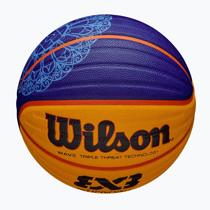 Basketbalový míč  Wilson Fiba 3x3 Game Ball Paris Retail 2024 blue/yellow velikost 6 4