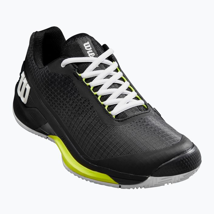 Pánské  tenisové boty  Wilson Rush Pro 4.0 Clay black/white/safety yellow 8