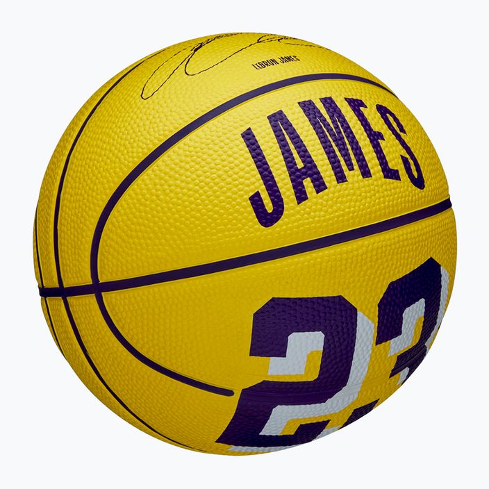 Dětský basketbalový míč   Wilson NBA Player Icon Mini Lebron yellow velikost 3 2