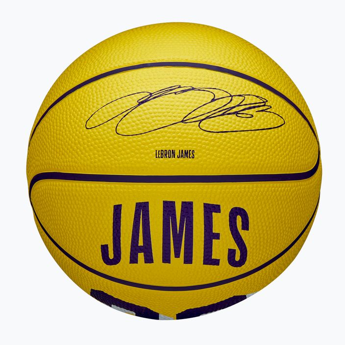 Dětský basketbalový míč   Wilson NBA Player Icon Mini Lebron yellow velikost 3 4